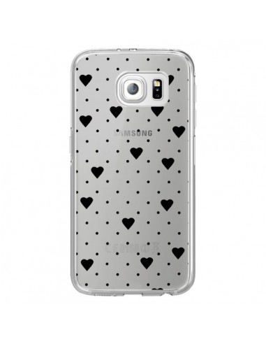 Coque Point Coeur Noir Pin Point Heart Transparente pour Samsung Galaxy S6 Edge - Project M