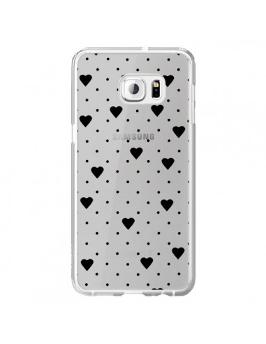 Coque Point Coeur Noir Pin Point Heart Transparente pour Samsung Galaxy S6 Edge Plus - Project M