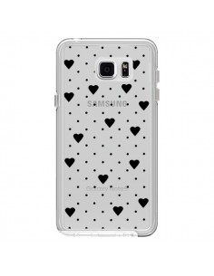 Coque Point Coeur Noir Pin Point Heart Transparente pour...