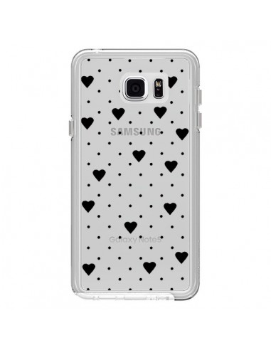 Coque Point Coeur Noir Pin Point Heart Transparente pour Samsung Galaxy Note 5 - Project M