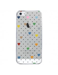 Coque iPhone 5/5S et SE Point Coeur Coloré Pin Point...