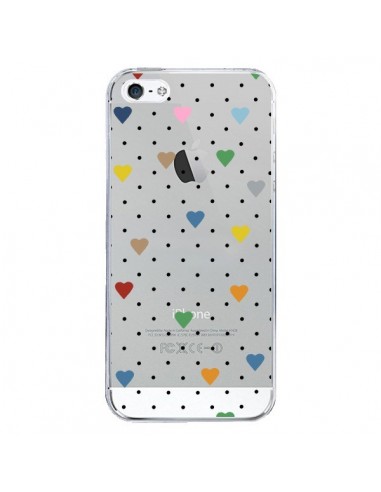 Coque iPhone 5/5S et SE Point Coeur Coloré Pin Point Heart Transparente - Project M