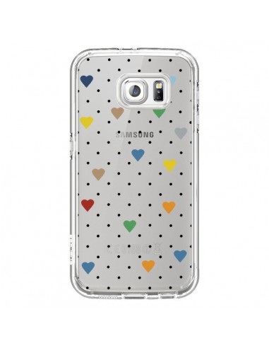 Coque Point Coeur Coloré Pin Point Heart Transparente pour Samsung Galaxy S6 - Project M