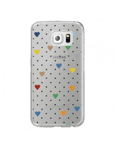 Coque Point Coeur Coloré Pin Point Heart Transparente pour Samsung Galaxy S6 Edge - Project M