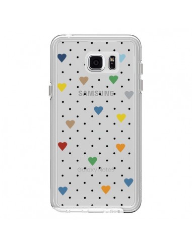 Coque Point Coeur Coloré Pin Point Heart Transparente pour Samsung Galaxy Note 5 - Project M