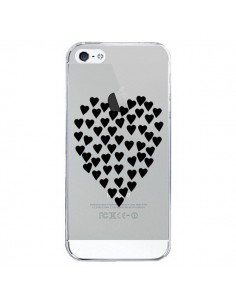 Coque iPhone 5/5S et SE Coeurs Heart Love Noir...