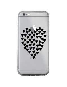 Coque iPhone 6 Plus et 6S Plus Coeurs Heart Love Noir...