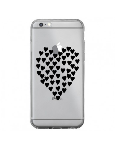 Coque iPhone 6 Plus et 6S Plus Coeurs Heart Love Noir Transparente - Project M