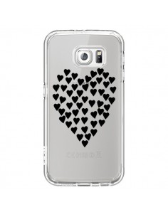 Coque Coeurs Heart Love Noir Transparente pour Samsung...