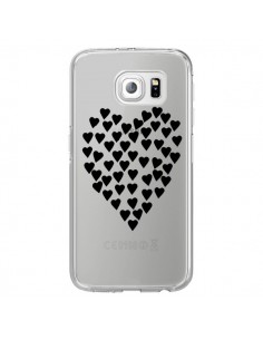 Coque Coeurs Heart Love Noir Transparente pour Samsung...