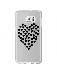Coque Coeurs Heart Love Noir Transparente pour Samsung...