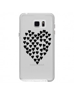 Coque Coeurs Heart Love Noir Transparente pour Samsung...