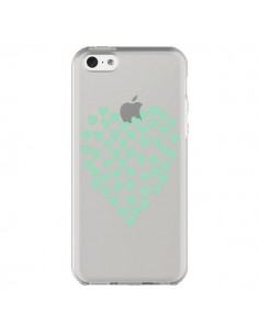 Coque iPhone 5C Coeurs Heart Love Mint Bleu Vert...