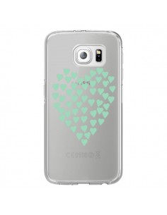 Coque Coeurs Heart Love Mint Bleu Vert Transparente pour...