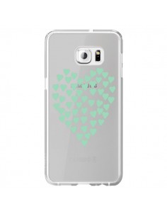 Coque Coeurs Heart Love Mint Bleu Vert Transparente pour...