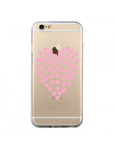 Coque iPhone 6 et 6S Coeurs Heart Love Rose Pink Transparente - Project M