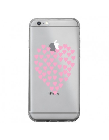 Coque iPhone 6 Plus et 6S Plus Coeurs Heart Love Rose Pink Transparente - Project M