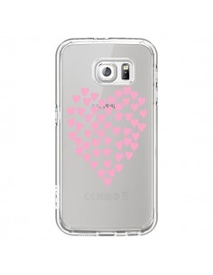 Coque Coeurs Heart Love Rose Pink Transparente pour...