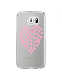 Coque Coeurs Heart Love Rose Pink Transparente pour...