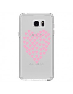 Coque Coeurs Heart Love Rose Pink Transparente pour...