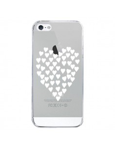 Coque iPhone 5/5S et SE Coeurs Heart Love Blanc...