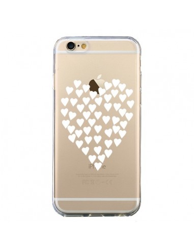 Coque iPhone 6 et 6S Coeurs Heart Love Blanc Transparente - Project M