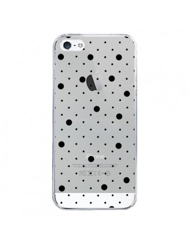 Coque iPhone 5/5S et SE Point Noir Pin Point Transparente - Project M