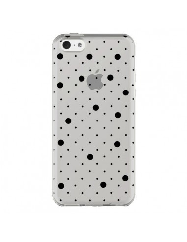 Coque iPhone 5C Point Noir Pin Point Transparente - Project M