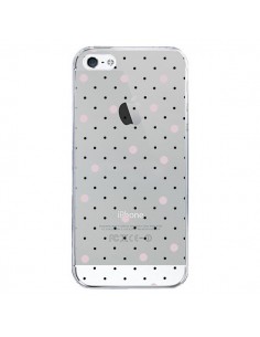 Coque iPhone 5/5S et SE Point Rose Pin Point Transparente...