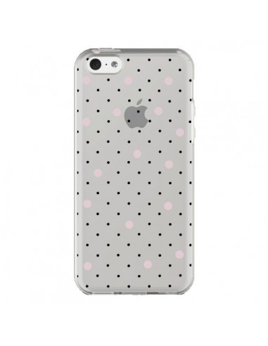 Coque iPhone 5C Point Rose Pin Point Transparente - Project M