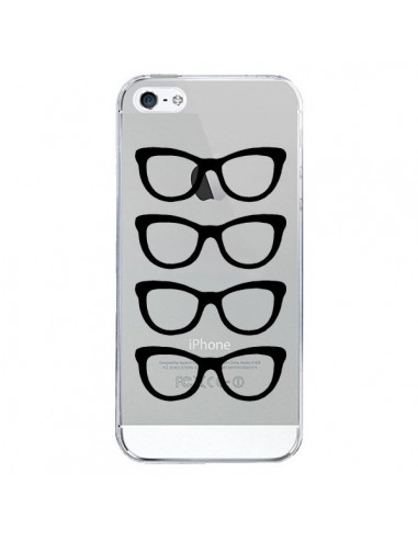 Coque iPhone 5/5S et SE Sunglasses Lunettes Soleil Noir Transparente - Project M