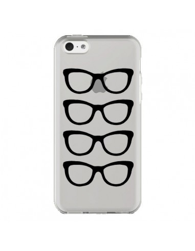 Coque iPhone 5C Sunglasses Lunettes Soleil Noir Transparente - Project M