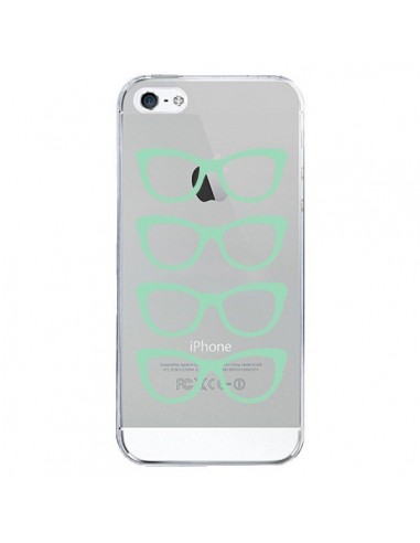 Coque iPhone 5/5S et SE Sunglasses Lunettes Soleil Mint Bleu Vert Transparente - Project M