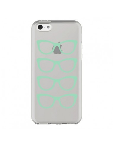Coque iPhone 5C Sunglasses Lunettes Soleil Mint Bleu Vert Transparente - Project M