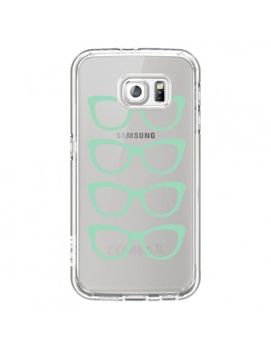 Coque Sunglasses Lunettes Soleil Mint Bleu Vert Transparente pour Samsung Galaxy S6 - Project M