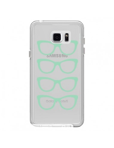 Coque Sunglasses Lunettes Soleil Mint Bleu Vert Transparente pour Samsung Galaxy Note 5 - Project M