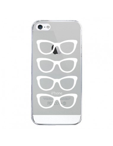 Coque iPhone 5/5S et SE Sunglasses Lunettes Soleil Blanc Transparente - Project M
