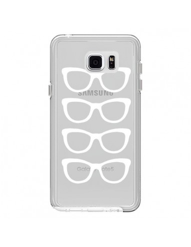 Coque Sunglasses Lunettes Soleil Blanc Transparente pour Samsung Galaxy Note 5 - Project M