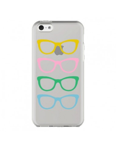 Coque iPhone 5C Sunglasses Lunettes Soleil Couleur Transparente - Project M