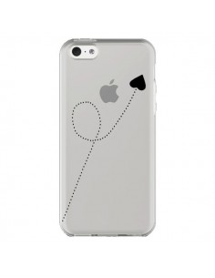 Coque iPhone 5C Travel to your Heart Noir Voyage Coeur...