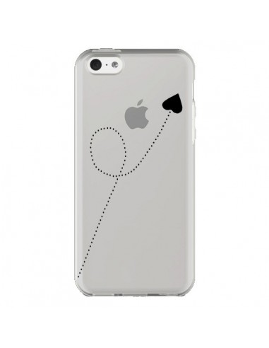 Coque iPhone 5C Travel to your Heart Noir Voyage Coeur Transparente - Project M