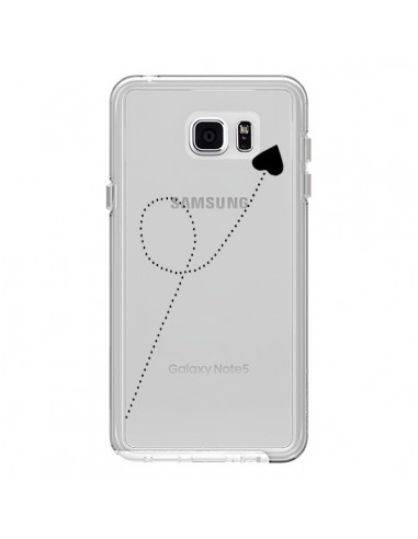 Coque Travel to your Heart Noir Voyage Coeur Transparente pour Samsung Galaxy Note 5 - Project M