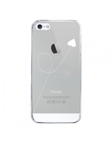 Coque iPhone 5/5S et SE Travel to your Heart Blanc Voyage Coeur Transparente - Project M