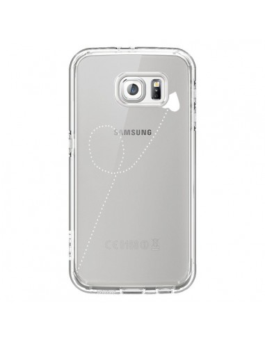 Coque Travel to your Heart Blanc Voyage Coeur Transparente pour Samsung Galaxy S6 - Project M
