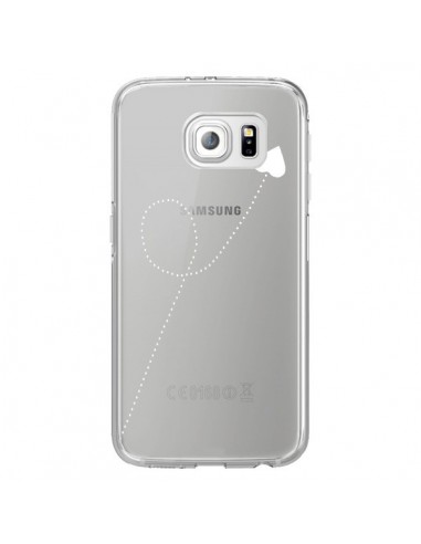Coque Travel to your Heart Blanc Voyage Coeur Transparente pour Samsung Galaxy S6 Edge - Project M