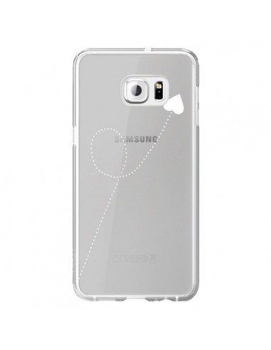 Coque Travel to your Heart Blanc Voyage Coeur Transparente pour Samsung Galaxy S6 Edge Plus - Project M