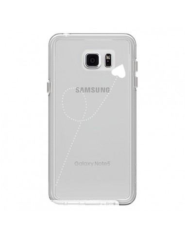 Coque Travel to your Heart Blanc Voyage Coeur Transparente pour Samsung Galaxy Note 5 - Project M