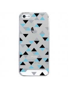 Coque iPhone 5/5S et SE Triangles Ice Blue Bleu Noir...