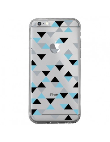 Coque iPhone 6 Plus et 6S Plus Triangles Ice Blue Bleu Noir Transparente - Project M