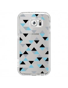 Coque Triangles Ice Blue Bleu Noir Transparente pour...
